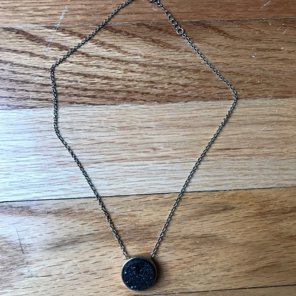 Black Druzy Necklace